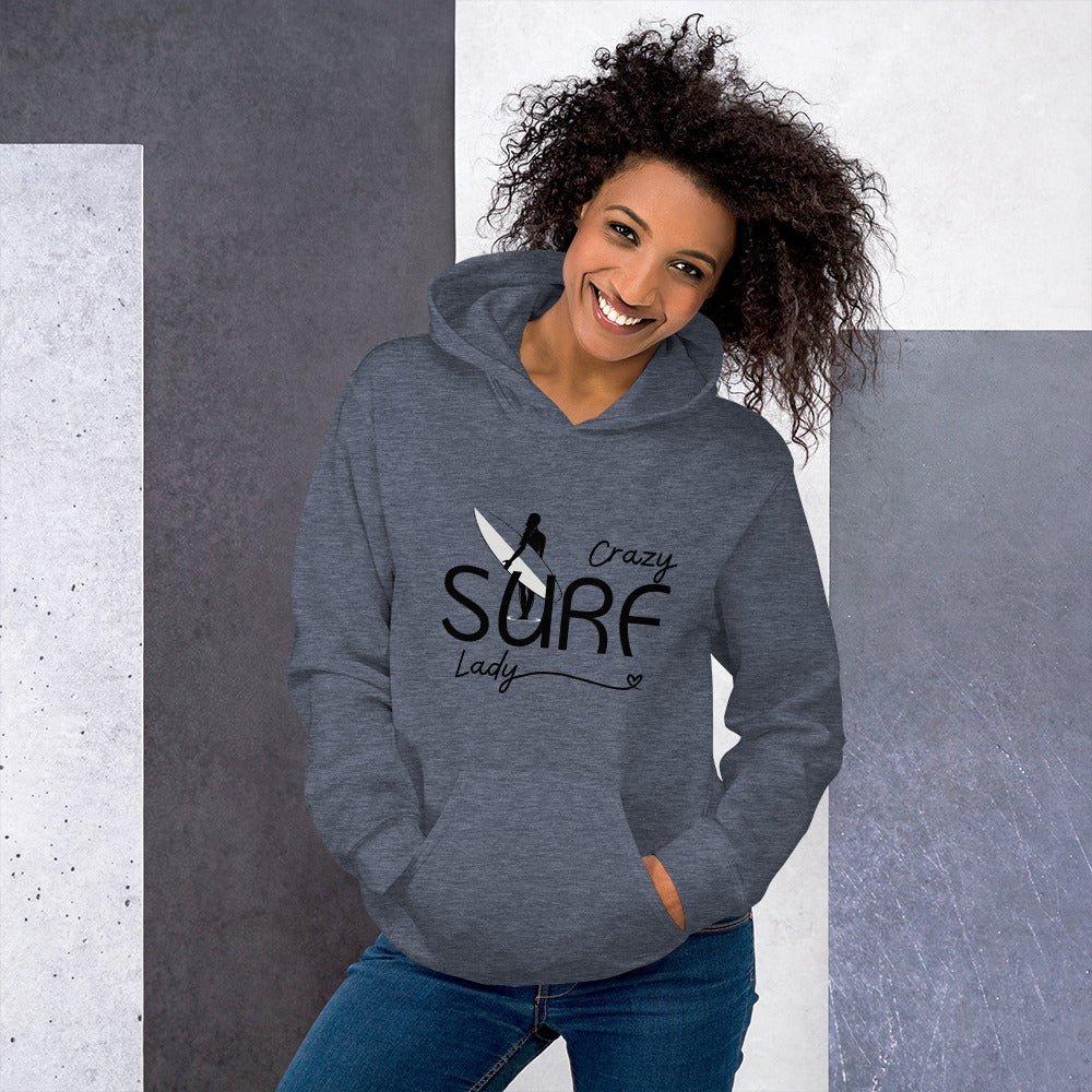 Crazy Surf Lady Hoodie