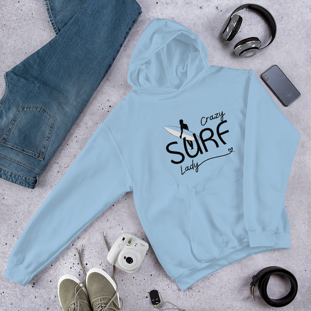 Crazy Surf Lady Hoodie