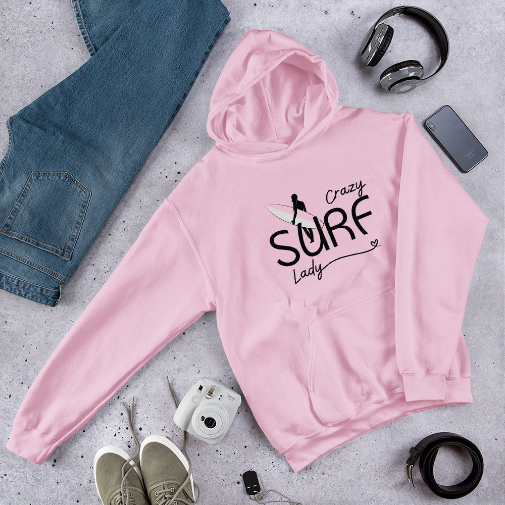 Crazy Surf Lady Hoodie