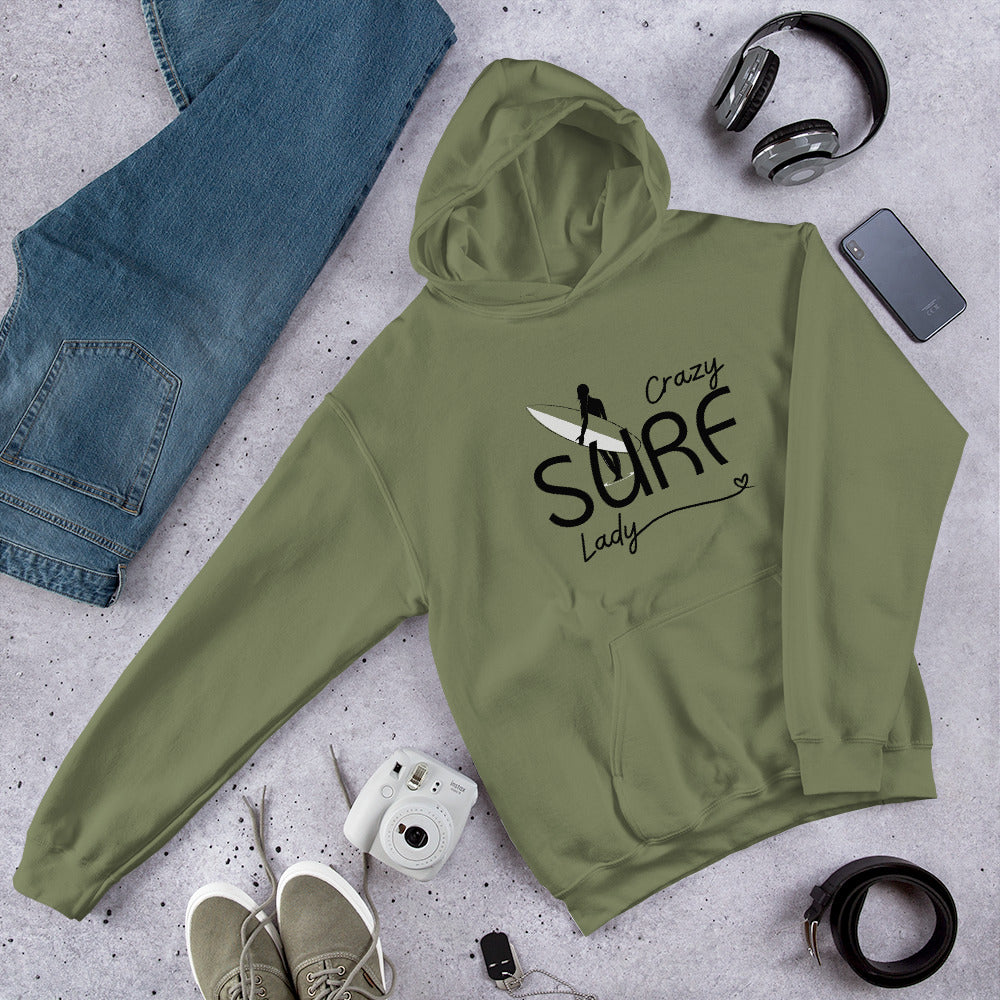 Crazy Surf Lady Hoodie