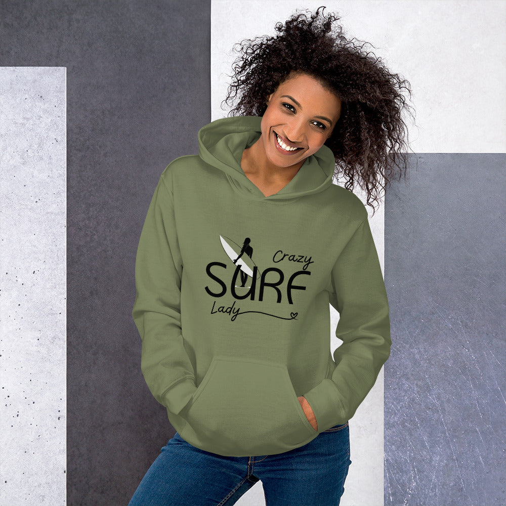 Crazy Surf Lady Hoodie