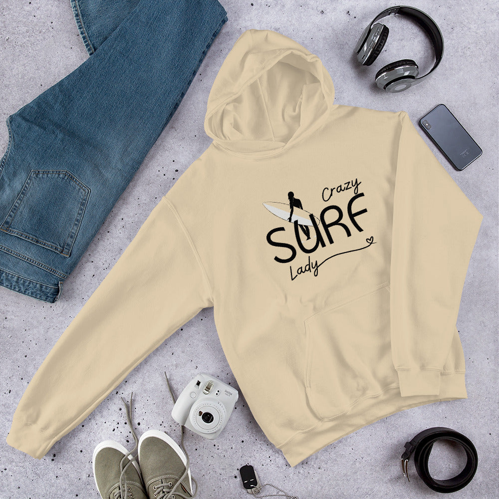 Crazy Surf Lady Hoodie