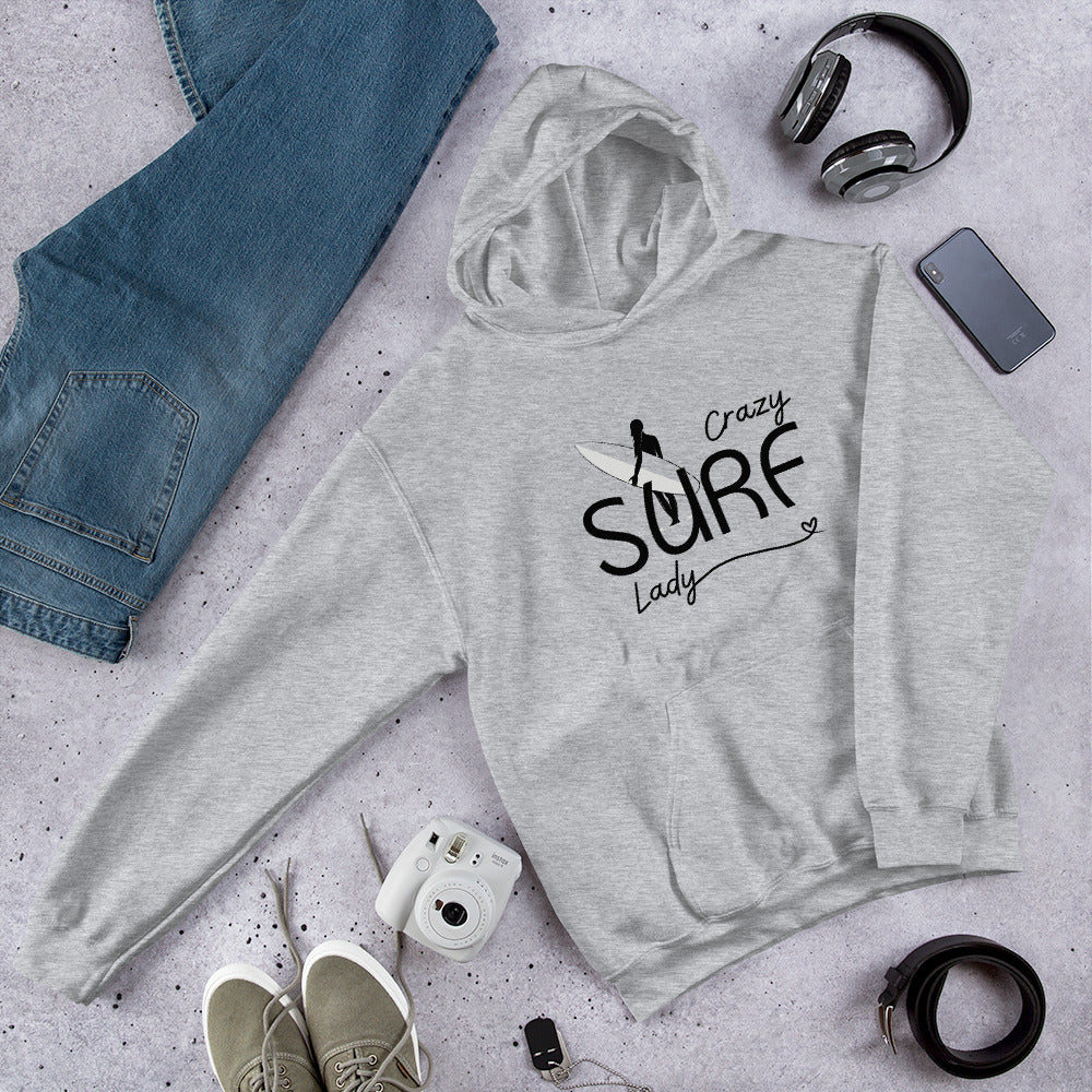 Crazy Surf Lady Hoodie