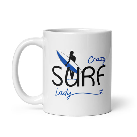 Crazy Surf Lady Mug