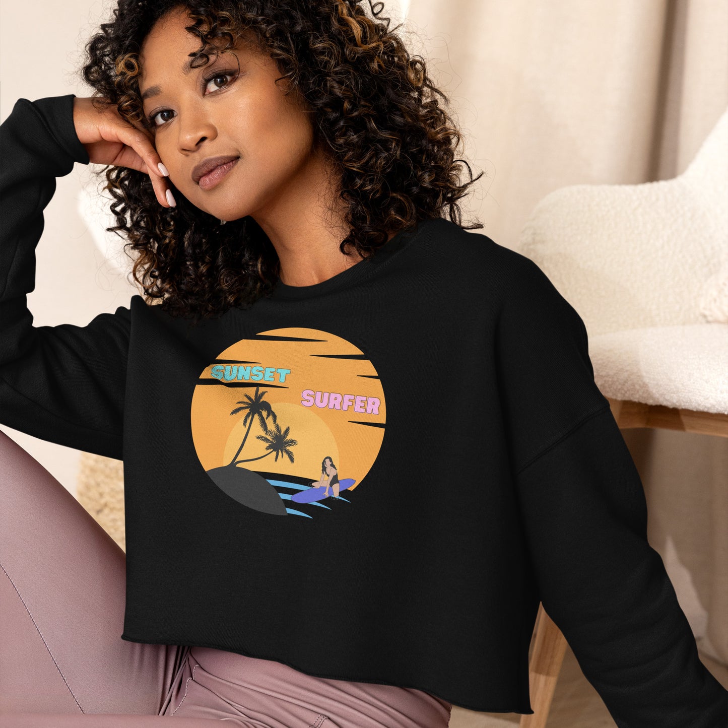 Sunset Surfer Crop Sweater