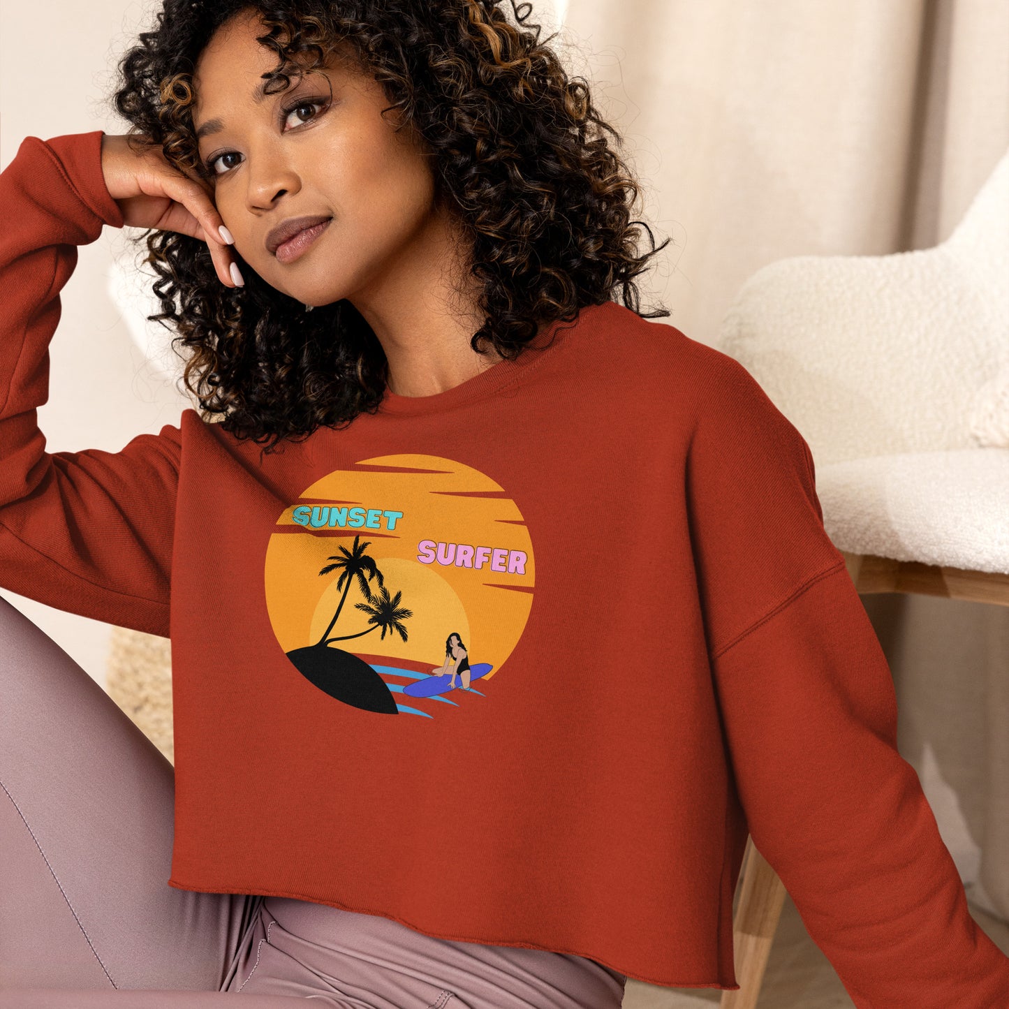 Sunset Surfer Crop Sweater