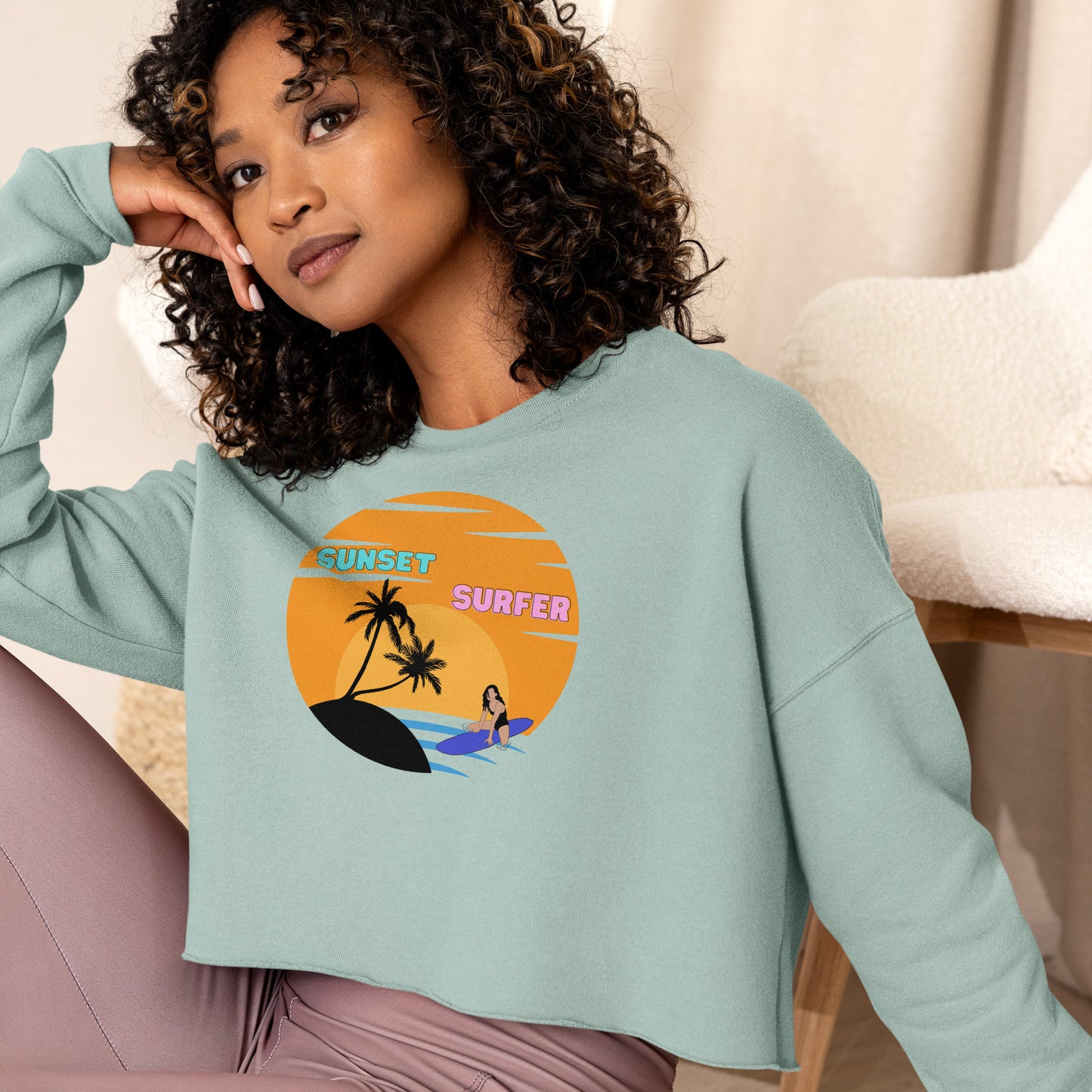 Sunset Surfer Crop Sweater