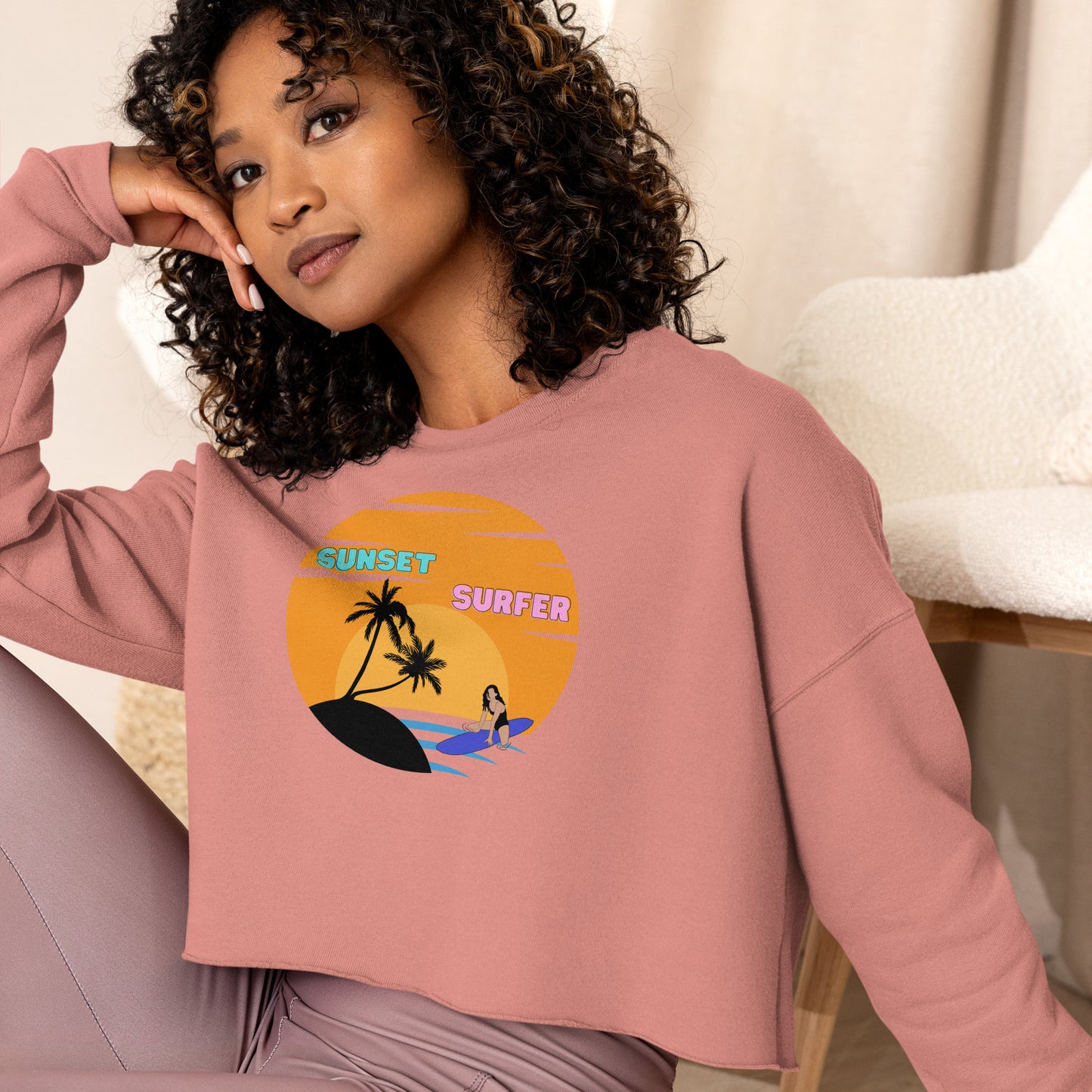 Sunset Surfer Crop Sweater