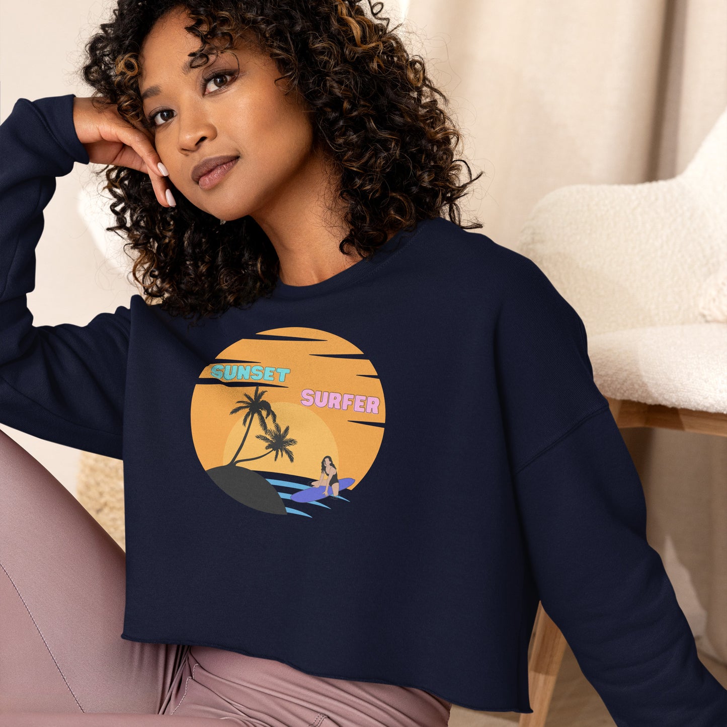 Sunset Surfer Crop Sweater